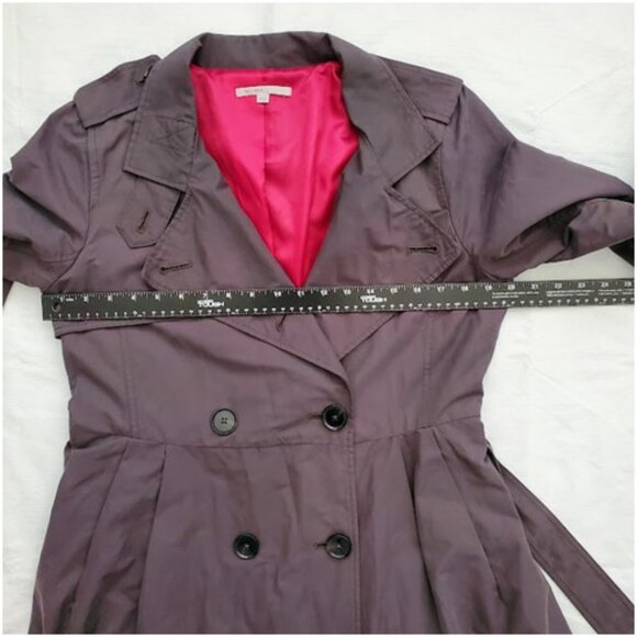Gap Dark Gray Womens Double-Breasted Trench Coat Belt Waist & Pockets Size M - Picture 5 of 9